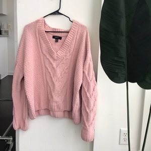 F21+ Cropped, blush pink sweater